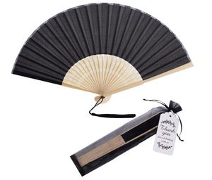 Clacking Personalized Custom Engraved logo Black Hand Fan - Product Image 1