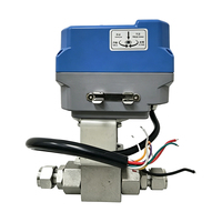 Vanne à boisseau sphérique 3 voies haute pression TM37Z, modulante 4-20mA, en acier inoxydable 316L, avec raccord à ferrule