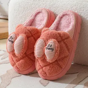 Nouvelle Arrivée - Chaussons d'Hiver Chauds en Fourrure pour Femmes avec Nœud, Antidérapants, Doux et Moelleux, Semelle EVA - Product Image 2