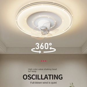 Ventilateur de plafond moderne à 5 pales LED avec corps de lampe en verre et moteur AC Design simple pour salle à manger ou chambre à coucher - Product Image 6