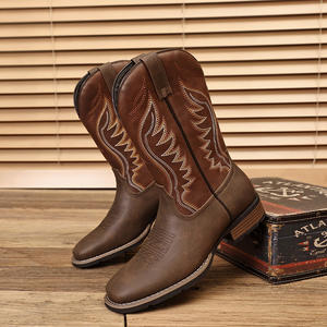 Botas Vaqueras para Hombre, Talla Grande 16, Estilo Clásico con Bordado de Alas, Estilo Biker Rockabilly, Tacón Cuadrado - Product Image 6