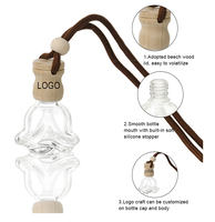 Désodorisant de voiture suspendu capsule de bouteille de parfum avec couvercle en bois en forme pour diffuseur d'huile essentielle de bouchon en gros