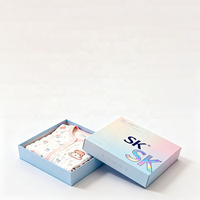 Coffret Cadeau de Luxe pour Enfants avec Sac en Papier pour Filles Nouveau-nées (Europe, Turquie, Ukraine) – Boîtes avec Couvercle et Base pour Chaussettes en Tissu