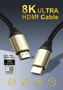 도매 8K HDMI 케이블 2.1 지원 8K 60Hz 4K 120Hz 동적 48 Gbps 케이블 HDCP 2.3 hdmi 어댑터 케이블