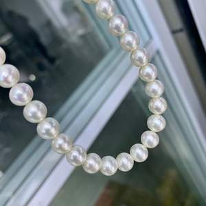 Collar de Perlas Blancas Australianas de Alta Calidad, 7-8 mm, Sin Núcleo, Tamaño Clásico, con Brillo Blanco, Círculo Perfecto, Menor - Product Image 3