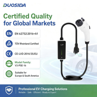 Chargeur EV portable de type 1 DUOSIDA, mode 2, 220-240V AC, fiable