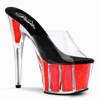 7 pouces mode talon mince plate-forme transparente décapant talons pôle danse sandales transparentes danse talons hauts discothèque pour les femmes