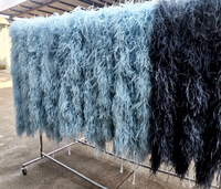2 plis gris foncé écharpe plume d'autruche Boa pour la maison fête mariage noël décor bricolage artisanat vêtements costume danse robe Accecssoy