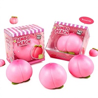 Nouveau jouet anti-stress TPR souple en forme de pêche, balle de décompression réaliste en forme de fruit, à rebond lent, pour les 14 ans et plus, emballage blister