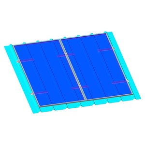 Solution de montage <span class=keywords><strong>solaire</strong></span> Art Sign : Rails solaires, fixation par pince, profilés trapézoïdaux en aluminium pour toiture métallique, structure mini-rail. - Product Image 5