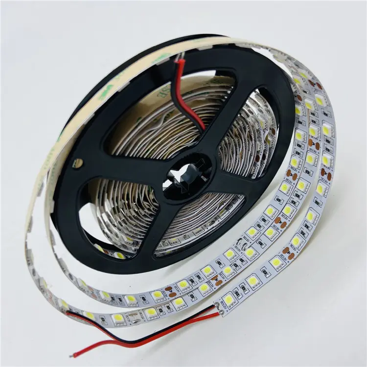 5M / Roll led şerit 5050 ışık akısı yüksek LED şerit ışık 60LEDs/M 12V şerit bant lambası dize dekor doğal/sıcak beyaz