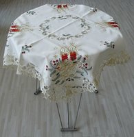 Nappe de luxe brodée à motif végétal en polyester/coton, motif ajouré, lavable, pour la maison, les restaurants et les événements de mariage