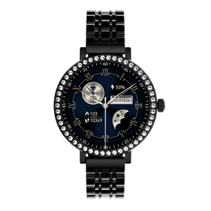 Reloj Inteligente DF HD36 de 1.19 Pulgadas AMOLED con Diseño de Diamantes para Mujer, Monitor de Presión Arterial, Frecuencia Cardíaca, Seguimiento del Sueño con Codificador AI GPT - Product Image 6