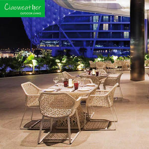 <span class=keywords><strong>Table</strong></span> <span class=keywords><strong>de</strong></span> <span class=keywords><strong>jardin</strong></span> <span class=keywords><strong>en</strong></span> bois <span class=keywords><strong>de</strong></span> teck tissé par corde standard pour l'extérieur d'un hôtel mobilier d'extérieur ensemble <span class=keywords><strong>table</strong></span> à manger et chaises - Product Image 5