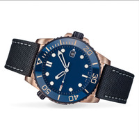 Montre mécanique automatique en acier inoxydable OEM, montre de plongée automatique NH35 de 200M
