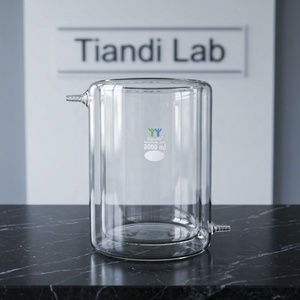 Vaso <span class=keywords><strong>de</strong></span> Laboratorio Tiandi Lab <span class=keywords><strong>de</strong></span> 3000 ml, <span class=keywords><strong>de</strong></span> Vidrio Borosilicato, Fondo Plano, Doble Capa, para Reacciones <span class=keywords><strong>de</strong></span> Laboratorio - Product Image 1