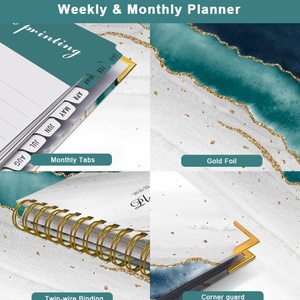 Agenda personnalisé 2025 2025, organiseur, carnet, reliure spirale, format A4 A5 - Product Image 5