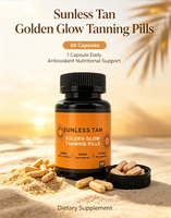 OEM 60 Capsules de bronzage sans soleil Golden Glow, capsules de bronzage à l'astaxanthine, au lycopène et à l'extrait de fenugrec pour la peau, antioxydant et beauté