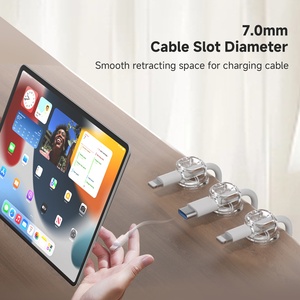 Organizador de Cables Retráctil Automático de Plástico Minimalista con Clip de Fijación con Resorte para Cargador de Teléfono Móvil - 2.4x2.4x1.6cm - Product Image 5