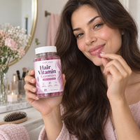 Gummies de Vitamines Capillaires OEM ODM Marque Privée avec Biotine Collagène Kératine Vitamine C E Zinc – Complément Beauté Cheveux – 60 Gummies