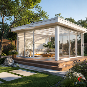 Solárium de Techo Plano Personalizado con Sistema de Persianas Integrado, Invernadero, Sala de Jardín, Cerramiento de Patio para Casa, Villa, OEM, ODM - Product Image 1