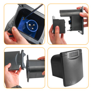 IP44 Waterproof ABS UV Resistance Wall <strong>Socket</strong> 16A <strong>32A</strong> CEE Panel Mounted With Magnet Cover Back Cover For Caravan Power Charging - Product Image 5