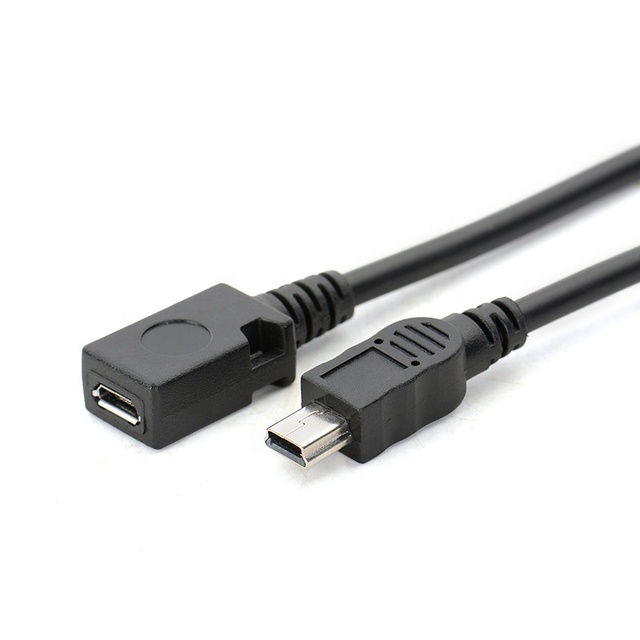 Mini 5 Pin USB Male to Micro USB Female Adapter Cable with PVC Jacket Braid Shielding for Computer Use