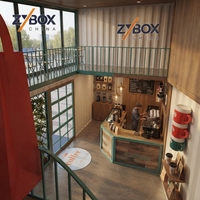 Kiosque alimentaire préfabriqué de 20 pieds avec cadre galvanisé de 3,0 mm et panneau de ciment de 30 mm, bar à café mobile isolé pour drive-thru
