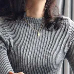 Collier pendentif rectangulaire gravé sur mesure pavé d'argent sterling 925 en laiton personnalisé femmes initiale lettre collier bijoux - Product Image 6