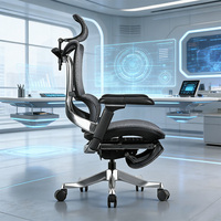 Chaise de bureau ergonomique en maille à dossier haut pivotante avec appuie-tête 3D réglable pour bureau à domicile et salon