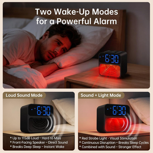 <span class=keywords><strong>Despertador</strong></span> Extra Fuerte para Personas con Sueño Profundo: Alarma de 115dB con Luz Intermitente para Ayudar a Evitar Dormir Demasiado - Product Image 2