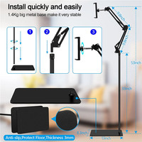 Support de téléphone universel paresseux Base en métal réglable Support de sol pour tablette pour iPad Pro iPhone Samsung Tab Kindle