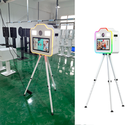 Expédition rapide, cadre lumineux RGB pour photomaton avec trépied réglable en hauteur de 15,6 pouces, trou de montage pour flash réservé, kiosque selfie