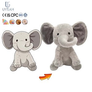 Uyeah - Peluches Personalizados de Animales, Unisex, Gran Venta, Peluche Súper Suave, Pequeño Elefante de Nariz Larga Dormido, Gris y Rosa, Personalizado - Product Image 1