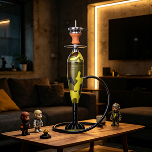 Chicha Camouflage 60CM avec accessoires, Ensemble de luxe pour fumer, Vente directe usine, Bleu Jaune Blanc, Chicha Russe - Product Image 4
