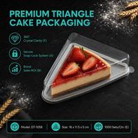 Boîte à gâteau triangulaire transparente en PET jetable de qualité alimentaire 16x11,5 cm pour pain et gâteaux