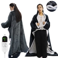 Couverture chauffante électrique portable en gros avec manches et poche pour les pieds, contrôle de la température, pour l'hiver