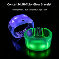 Bracelet LED Lumineux Rechargeable en Plastique en Forme de Main, 15 Couleurs, Coque Solide, Portable, Durable, pour Intérieur/Extérieur, Concerts et Fêtes