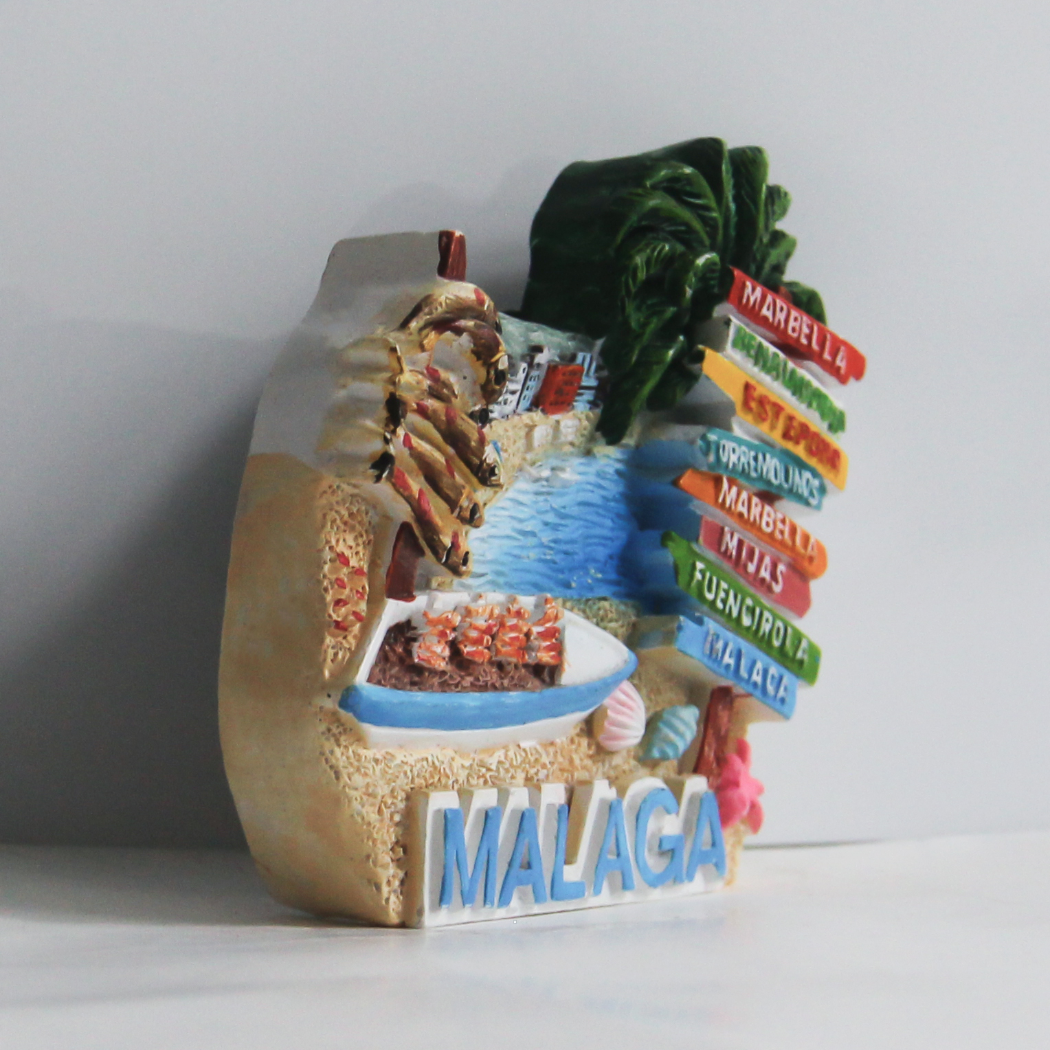 Magnete da frigorifero Marbella in 3D, regalo per souvenir, fatta a mano, decorazione per casa e cucina, collezione Marbella