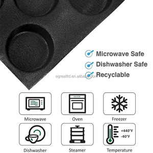 11 Cavity Perforated Food Grade <b>Silicone</b> Eco-Friendly Dishwasher Oven Safe Hamburger Bun Pan Bread Mold Nonstick Pinholes <b>Baking</b> - Product Image 4