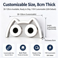 Boîte lumineuse LED créative en forme de M ou d'oreilles de chat avec grands yeux mobiles, étanche pour extérieur, pour enseigne de magasin, styles yeux d'arbre et yeux d'ange