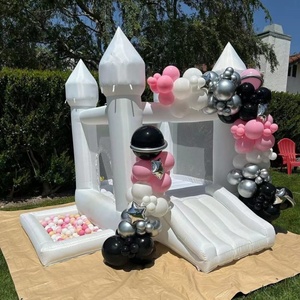 Bianco gonfiabile casa di rimbalzo all'aperto saltatore gonfiabile castello per il partito dei bambini gonfiabile buttafuori con scivolo - Product Image 2