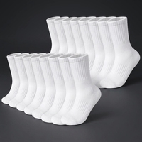 Chaussettes de sport athlétiques en coton blanc pour femme, respirantes, antidérapantes, avec bord côtelé et soutien de la voûte plantaire, pour l'automne et l'hiver, OEM ODM