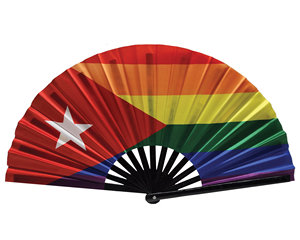 Abanico de Mano de Bambú con Impresión Personalizada de la Bandera de República Dominicana - Product Image 4