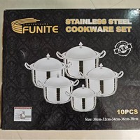 FLEY Lot de 10 ustensiles de cuisine en acier inoxydable à fond composite, vente en gros d'usine, articles de cuisine pour la maison et les restaurants