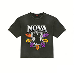 <span class=keywords><strong>T</strong></span>-shirt unisexe tendance à manches courtes, imprimé graffiti hip-hop vintage, style américain, col rond ample - Product Image 3