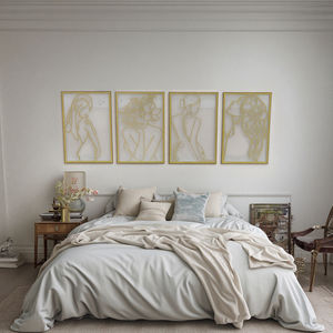 Décoration murale <span class=keywords><strong>en</strong></span> métal <span class=keywords><strong>forgé</strong></span> doré 20x40 cm, décoration intérieure de hall, chambre à coucher, salon, <span class=keywords><strong>cadre</strong></span> d'art, décoration murale suspendue pour la maison - Product Image 2