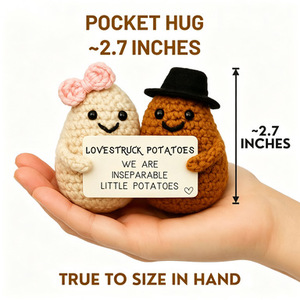 Pommes de terre positives en crochet pour couple avec carte de message « <span class=keywords><strong>Lovestruck</strong></span> » - Amigurumi de petites pommes de terre faites à la main, in Séparables - Product Image 4