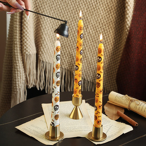 Creative Halloween <b>Long</b> Taper <b>Candles</b> Spooky Pattern Design Ghost Festival Party Atmosphere Lighting Table Wholesale Decor Candl - Product Image 1