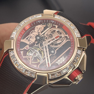 Montre pour homme de haute qualité, sportive, personnalisée, boîtier en acier inoxydable, bracelet en caoutchouc, résistance à l'eau 3BAR, mécanique - Product Image 1